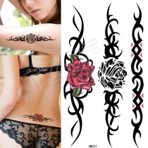 Strip Rose Totem Tattooed Tattooed waterproof male and female anti-perspiration persistent shade Waist Arm Tattooed