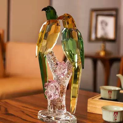 Crystal Bird Ornaments Magpie Newlywed Gift Housewarming Living Room Wine Cabinet Decoration Small Home Accessories Crafts Decoration