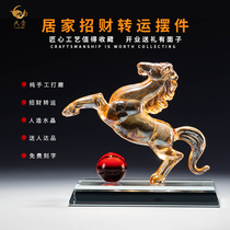 Crystal Horse Ornament 12 Zodiac Creative Horse to Successful Opening Birthday Gift Living Room Office Home Decoration