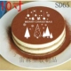 10 inch Giáng sinh bánh tiramisu Mousse Trang trí Bột rây Tấm sô cô la Kem chữ Kem trang trí Khuôn - Tự làm khuôn nướng