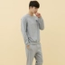 Bộ đồ ngủ công chúa Mak cotton nam mùa xuân thanh niên nam phục vụ nhà mùa xuân và mùa thu dài tay cotton phù hợp với nam cotton đồ ngủ nam hàn quốc Nam giới