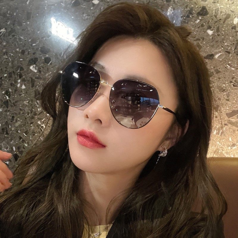 Japan gp2021 new sunglasses women's summer round face big face sunscreen anti-UV polarized sunglasses