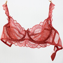 New magenta sexy lace ladies underwear womens ultra-thin bra set large cup plus size push-up bra E cup