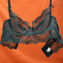 French style sexy lace ultra-thin translucent breast-receiving bra big breasts show small bra plus size girl underwear