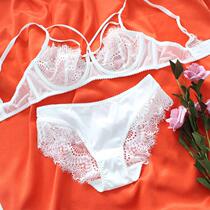 Womens underwear winter thin section 40 size 42 large size big chest small D cup E cup breathable gathered sexy lace bra