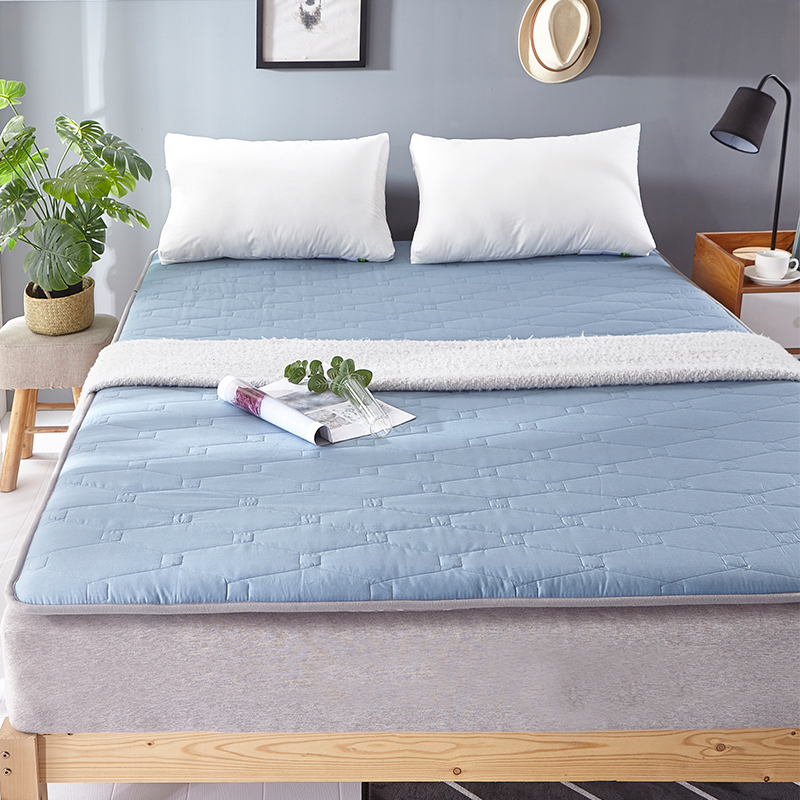 Double-sided bed pad Cotton flannel pad thickened warm bed pad Single student winter and summer dual-use double mattress