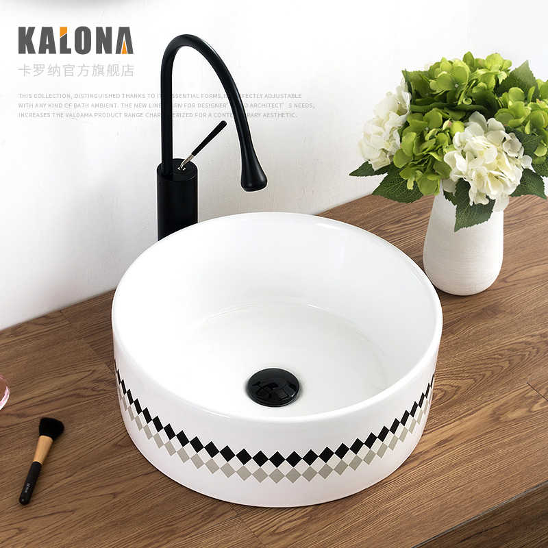 Double Modern Nordic Style Terrace Basin Wash Basin Minimalist White Art Terrace Basin home Makeup Room