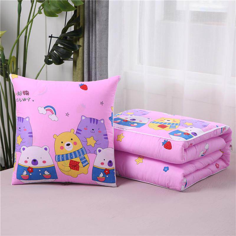 Car with holding pillow quilt Dual-purpose all-cotton multifunction back cushion on-board car in-car folding with pillow head to be thickened by pure cotton