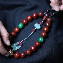 Palace wind 15mm holding Zhuhai South Huanghua pear sandalwood beads red wooden rosary male and female hand string grimace 0534