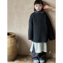 Korean style childrens clothing girls woolen coats fashionable temperament tops thickened 2024 autumn new childrens fashionable and versatile