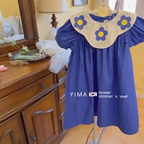 Korean version of children dress girl doll collar cute with dress Summer 2022 new internet red little girl foreign princess dress