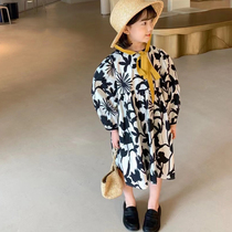 Girl Net Red Broken Flowers Princess Dress Korean Version Children Dress Dress 2021 Spring Dress New Ocean Qi Children With Dress Spring Autumn