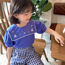 South Korean boy clothing girl foreign air mesh red suit pants snow-spinning shirt 2022 summer dress new child trendy two sets