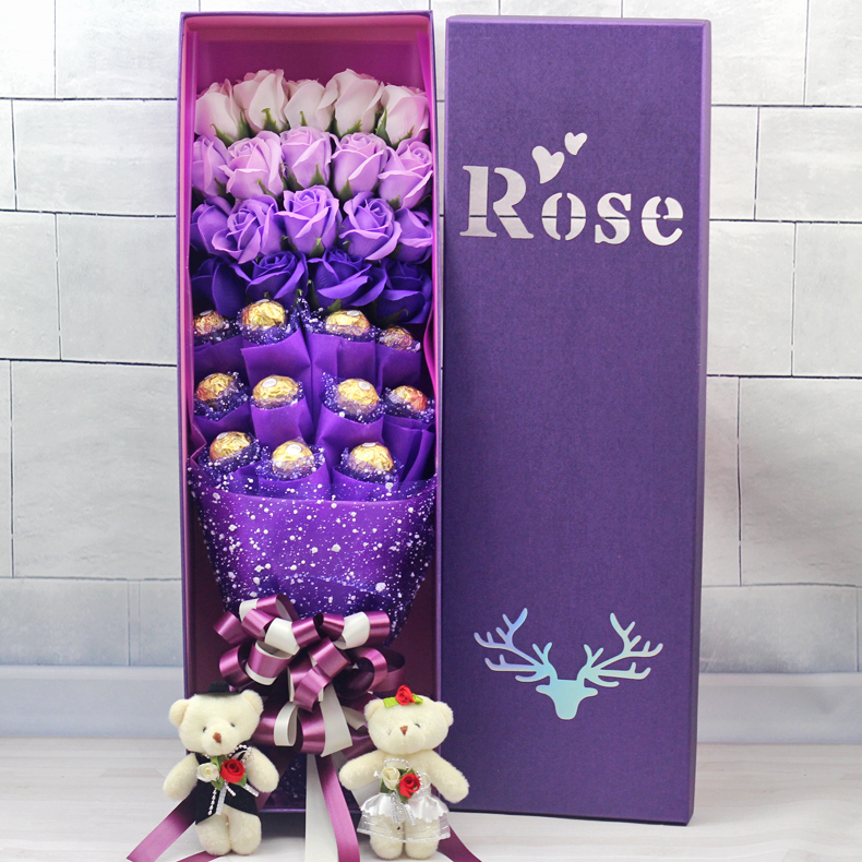 Ferrero Sô Cô La Bouquet Hộp Quà Tặng Ferrero Rose Jinsha Gửi Những Người Yêu Thích Bạn Gái Quà Tặng Sinh Nhật bó hoa sáp đẹp