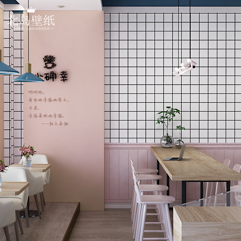 Wall Paper Thicken Waterproof Small Eating Shop Beauty Salon Commercial Home Wallpaper Advanced Feel TV Background Wall Wallpaper Environmental Protection