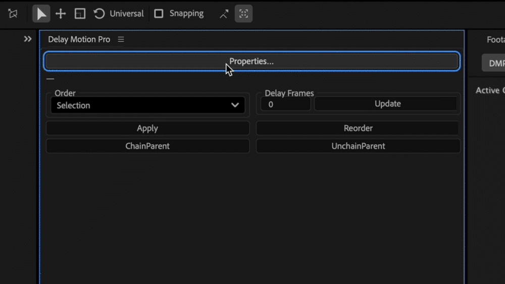 AE脚本插件 二次延迟动画工具 Delay Motion Pro 防漂移稳定父级 角色MG动画绑定表达式 Aescripts - Delay Motion Pro v1.1