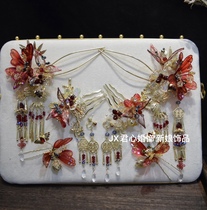 Junxinjia Eight-piece set of copper wire flower hairpins made of liquid flowers Bridal Chinese style headwear #2798