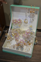 Junxinjia Pink crystal tassel glazed flower hairpin eight-piece set of bridal accessories Chinese style for reducing age