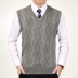 Áo len trung niên và cao tuổi Áo len nam trung niên đan len mùa thu và mùa đông cha mặc áo len vest vest giản dị áo len cardigan nam Dệt kim Vest