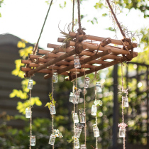 Juhan wooden hanging decorative hanging basket hanger creative art aerial hanging forest hanging ornaments garden decoration groceries