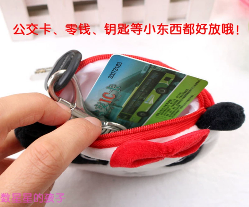 Hàn Quốc dễ thương phim hoạt hình sang trọng vải nghệ thuật mini ví ví tiền xu túi mèo nữ sinh viên dây kéo ví