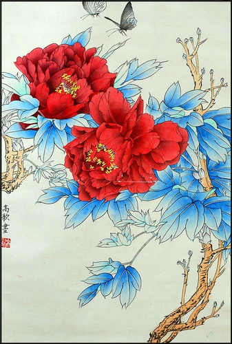 SU Embroidery DIY KIT Junior Исследование красного пиона второй Джо Баттерфля