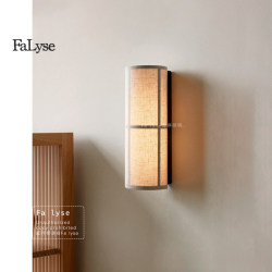 Japanese-Style Audo Wabi-Sabi Linen Wall Lamp Designer Model Vintage Zen-Style Homestay Corridor Decoration Bedroom Bedside Lamp