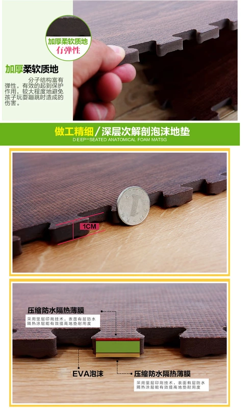 Trẻ em lau sậy dày thảm đố eva bọt khâu bò bé Tuba tatami cửa mat cho 6060 - Thảm sàn