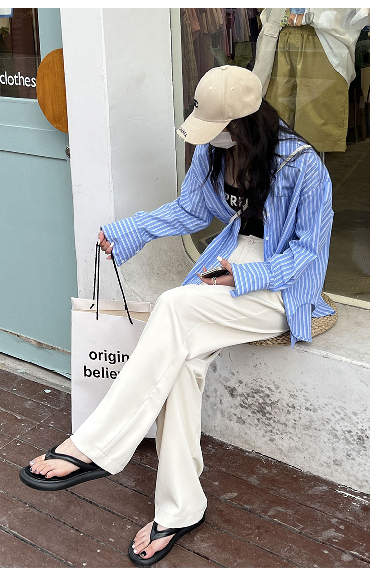 粉色阔腿裤女春秋新款高腰垂感宽松显瘦西装拖地裤夏季休闲直筒裤详情28