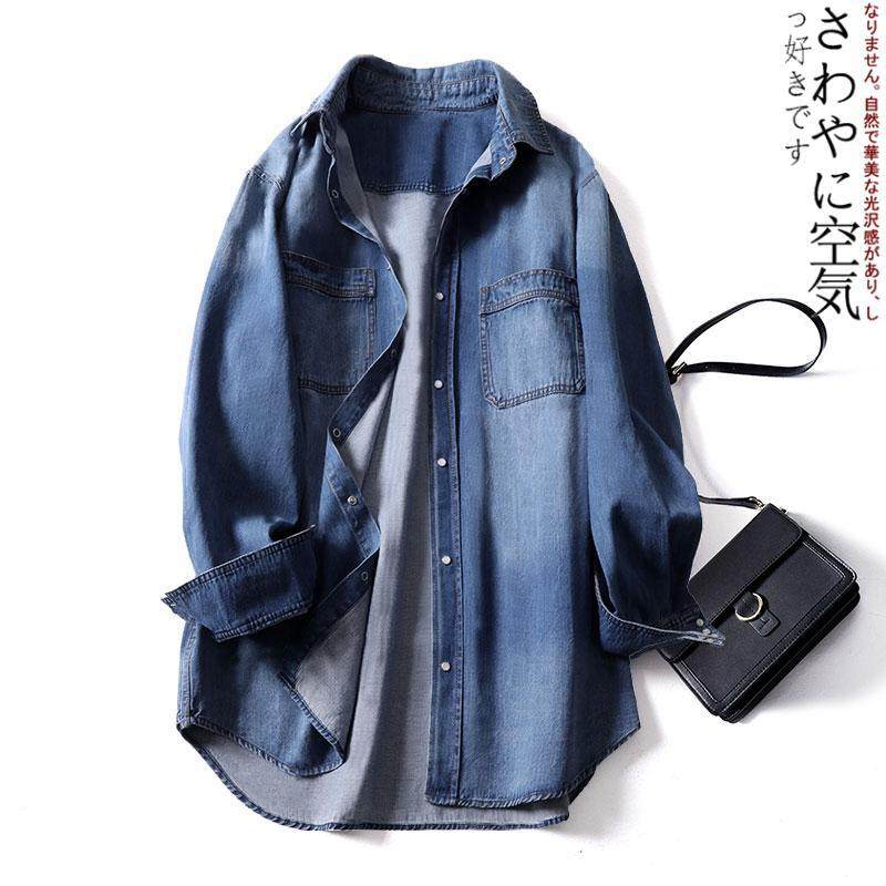 法式轻奢长袖衬衫,复古牛仔衬衣如何打造你的春日时尚?👗💖-派克服-淘宝好物网