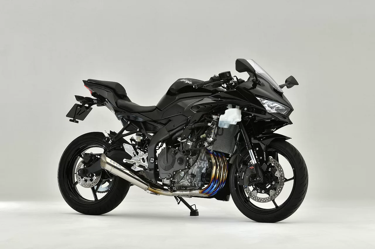 Kawasaki ZX4R Онборо тюнинг гоночный полный ряд титановый сплав выхлоп синий окутанные руки следы