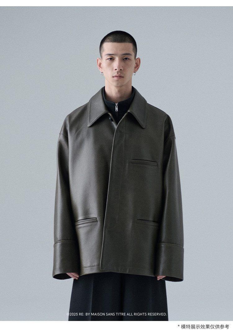 Olive Green Lambskin Coat - Maison Sans Titre Original - Taobao product photo 7