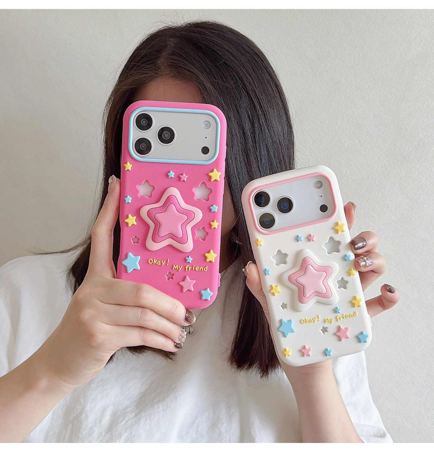 Layered Star Artwork Okay My Friend iPhone Case