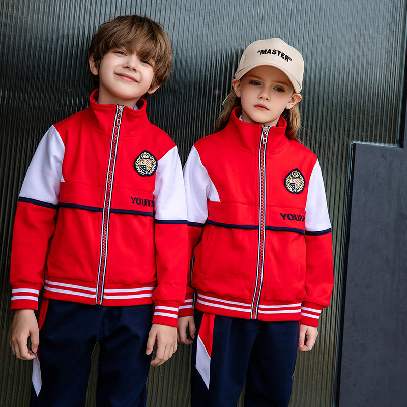 Primary school uniforms Spring and autumn clothes for children pure cotton sports clothes red grade class clothes kindergarten garden clothes autumn and winter suits