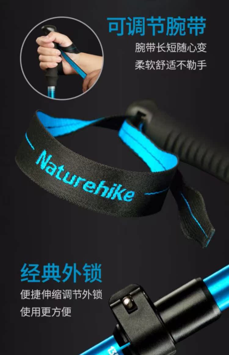 Tuyết trekking cực nữ nhôm siêu nhẹ siêu ngắn 5 phần đi bộ ngoài trời đi bộ nữ - Gậy / gậy gậy cho người cao tuổi