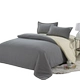 dệt giường đơn giản bốn bộ khăn trải giường chăn Hàn Quốc đồng bằng màu Larry Fitted gia đình giường khách sạn bốn - Bộ đồ giường bốn mảnh