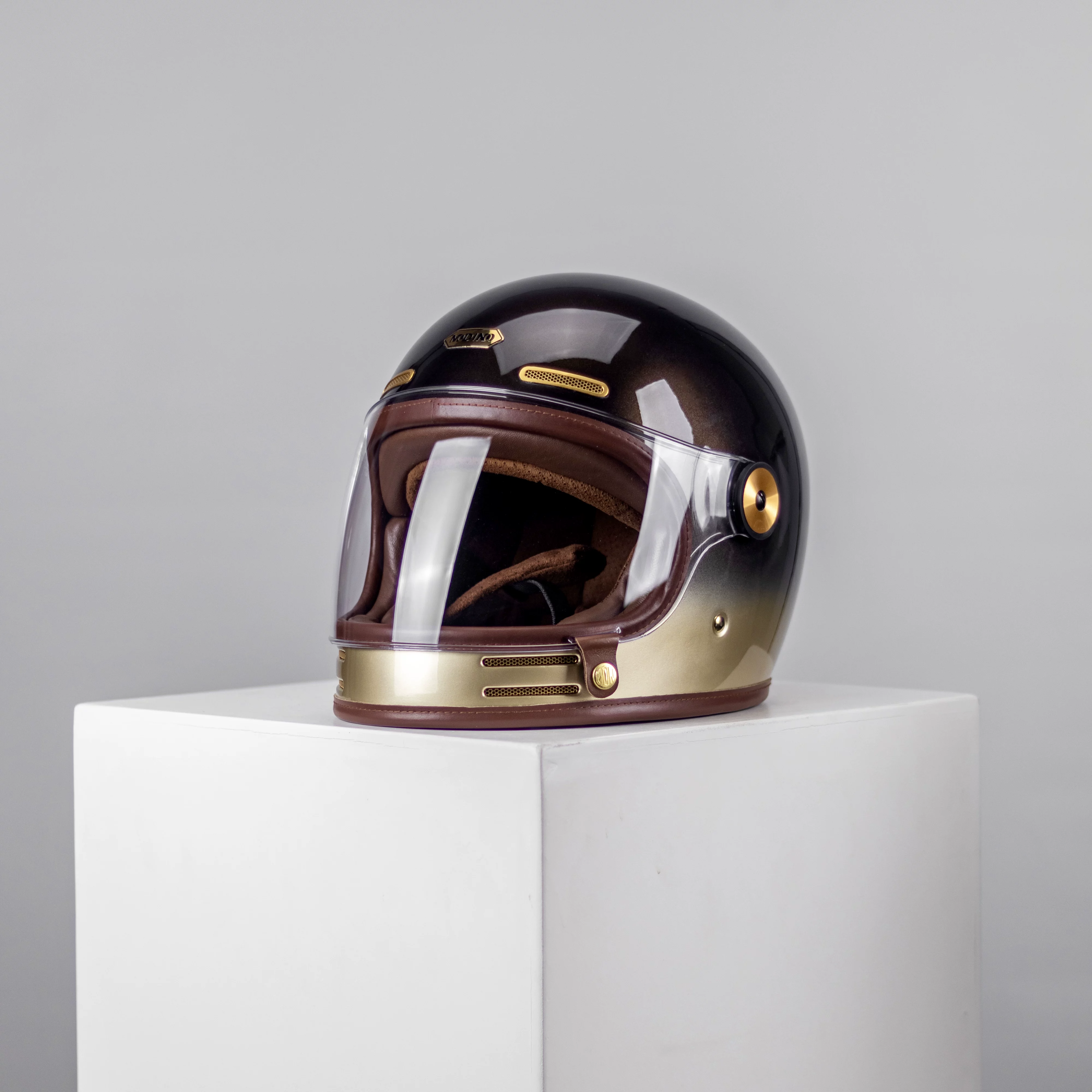 Моноконо Full-face ретро углеродное волокно мотоциклетный шлем индийский VESPA Triumph Latte круиз мотоцикл
