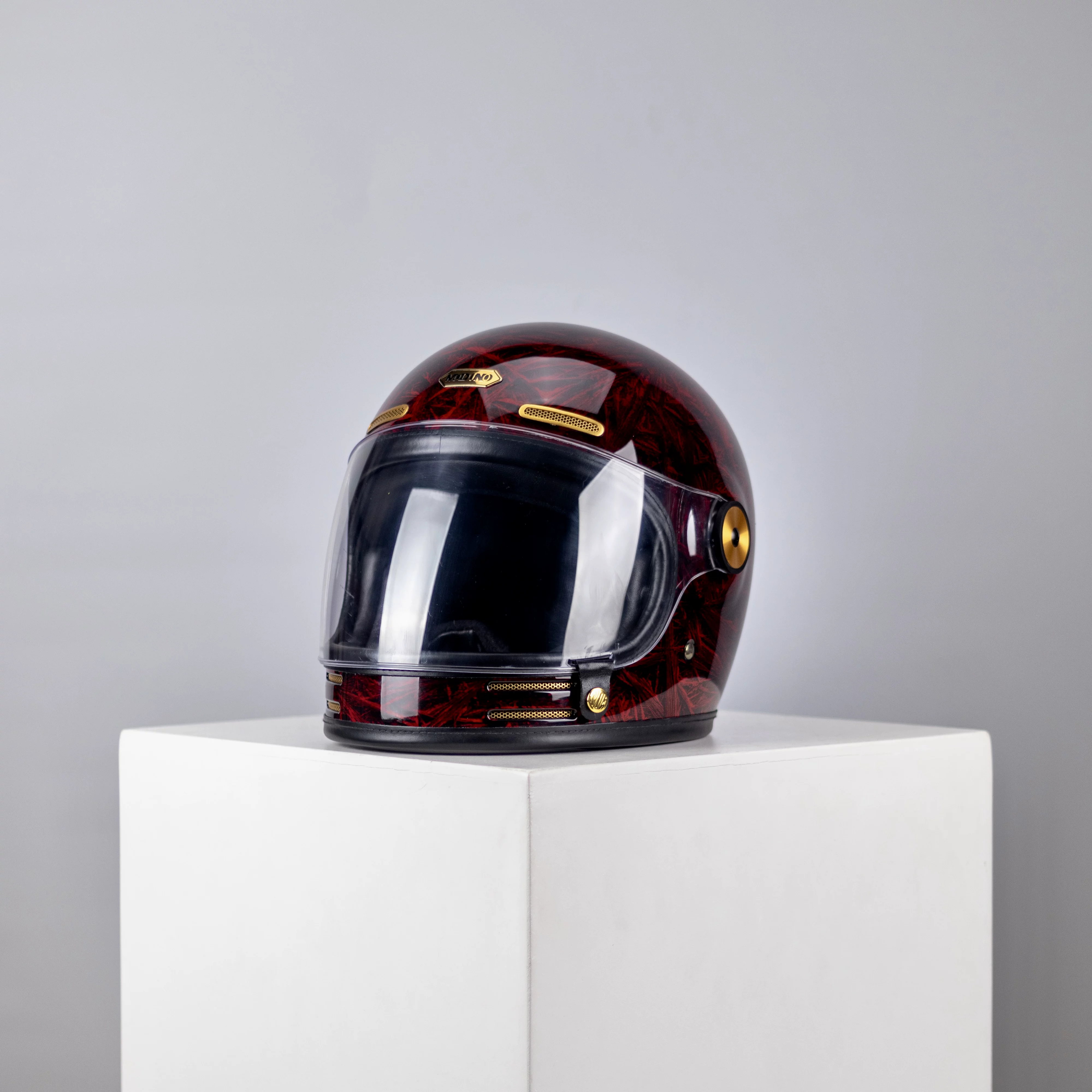 Моноконо Full-face ретро углеродное волокно мотоциклетный шлем индийский VESPA Triumph Latte круиз мотоцикл