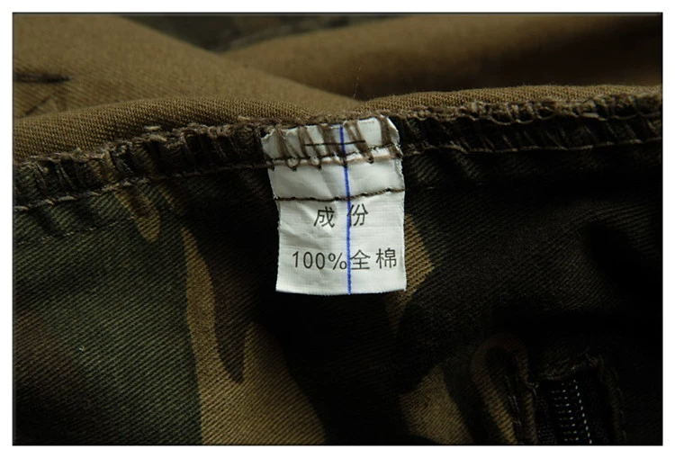 Mùa xuân và mùa thu trung niên vest nam cotton nhiều túi kích thước lớn vai rộng trung niên vest nam ngụy trang cổ chữ V áo chi lê