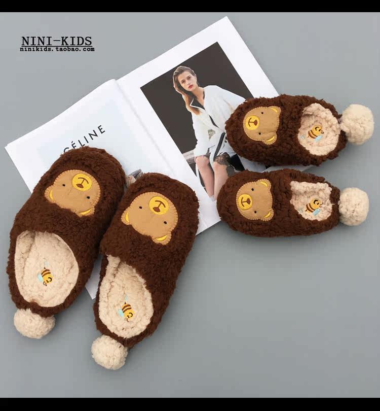 Pantoufles enfants en suède pour hiver - semelle tendon - Ref 1014210 Image 9