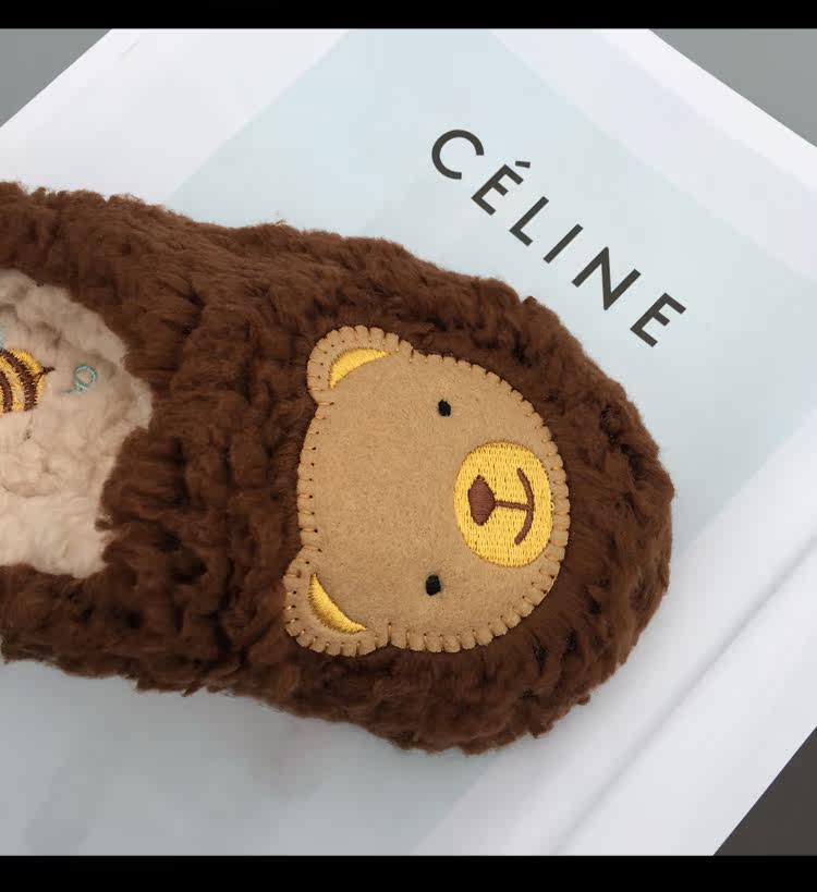 Pantoufles enfants en suède pour hiver - semelle tendon - Ref 1014210 Image 13