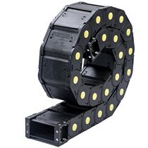 Yellow point fully enclosed drag chain 25 reinforced structure 30 plate chain 35 machine tool 45 manipulator 55 plastic tank chain