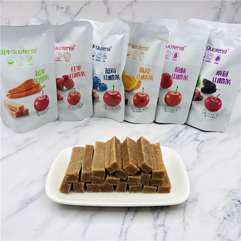 Guofeng hawthorn strips small packaging bag bulk tangerine peel fruit and vegetable children no preservatives pigment flavor added snacks
