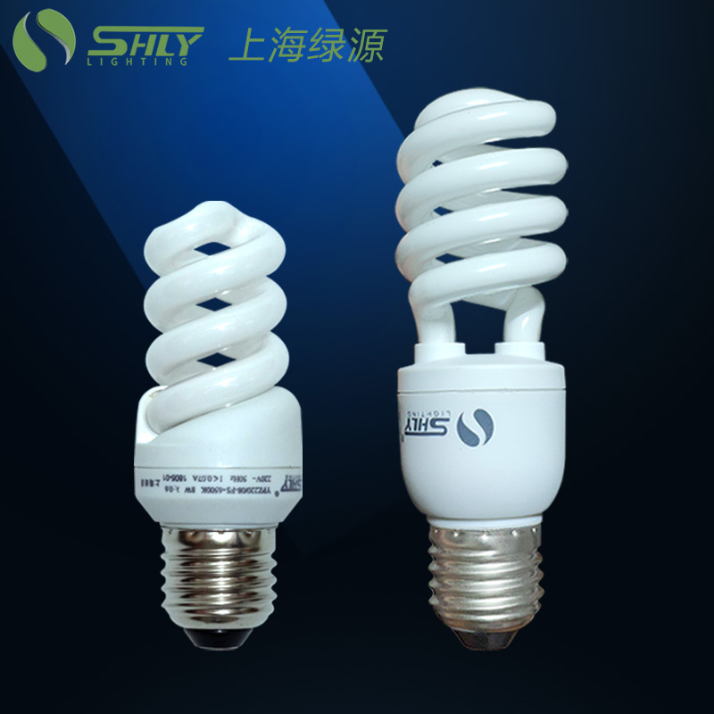 Shanghai Luyuan spiral energy-saving lamp 5W8W11W14W18W24W three-primary color energy-saving lamp E27 E14 Luokou