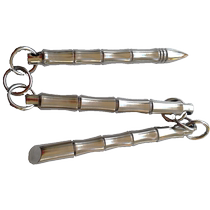 Defensive sleeve whip stainless steel solid three-section whip martial arts portable carrying anti-skid combat whip performance whip