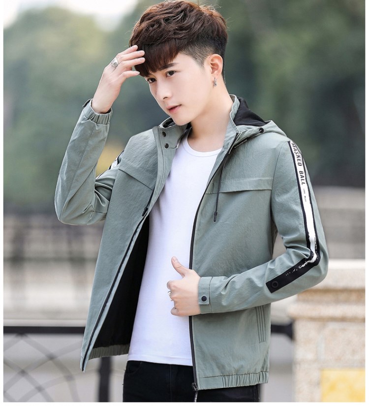 Áo khoác nam 2018 xuân hè mới áo khoác mới phiên bản Hàn Quốc theo xu hướng Slim đẹp trai học sinh thường mặc quần áo nam - Mùa xuân các kiểu áo sơ mi hoa nữ đẹp