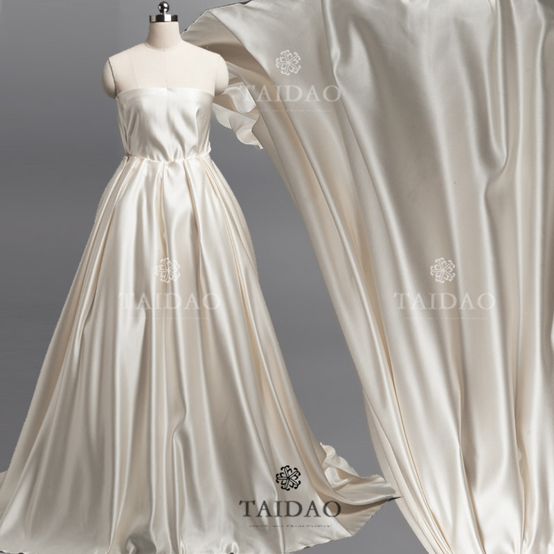 Taidao wedding dress fabric Princess dress tribute satin 395 thick satin high-definition dress white diy fabric satin clothing fabric