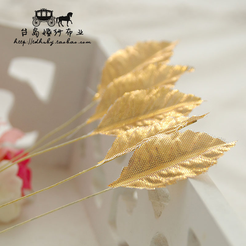 Taidao's new one piece DIY fabric cloth golden leaf jewelry handmade decorative flower material accessories sale