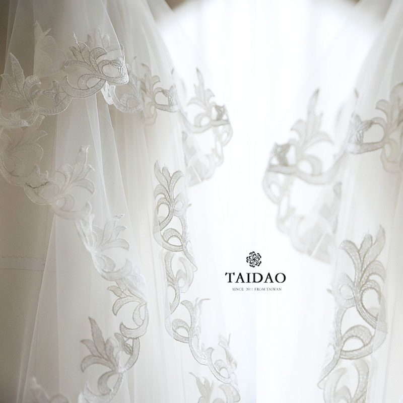 Taiwan hand embroidery lace H99 Wedding hemline material Dark beige DIY lace accessories