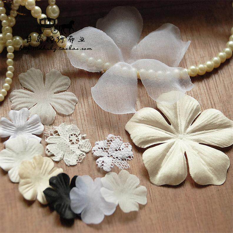 Taiwan island handmade DIY garment trim satin solid crepe petals flower pieces material accessories A61 loose flowers
